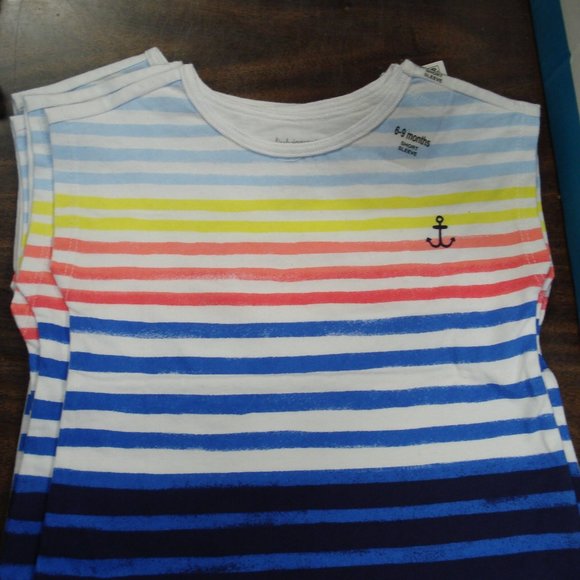 3/$25 First Impressions Crew Neck T-Shirt. Rainbow stripes. NWT. - Picture 2 of 3